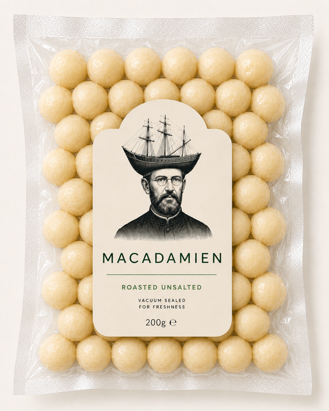Macadamien Roasted Unsalted 200g vacuum-sealed pack